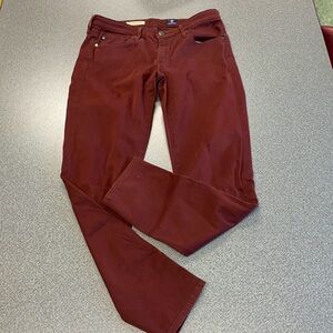 AG-Stevie Anle slim straight 26R burgundy pants